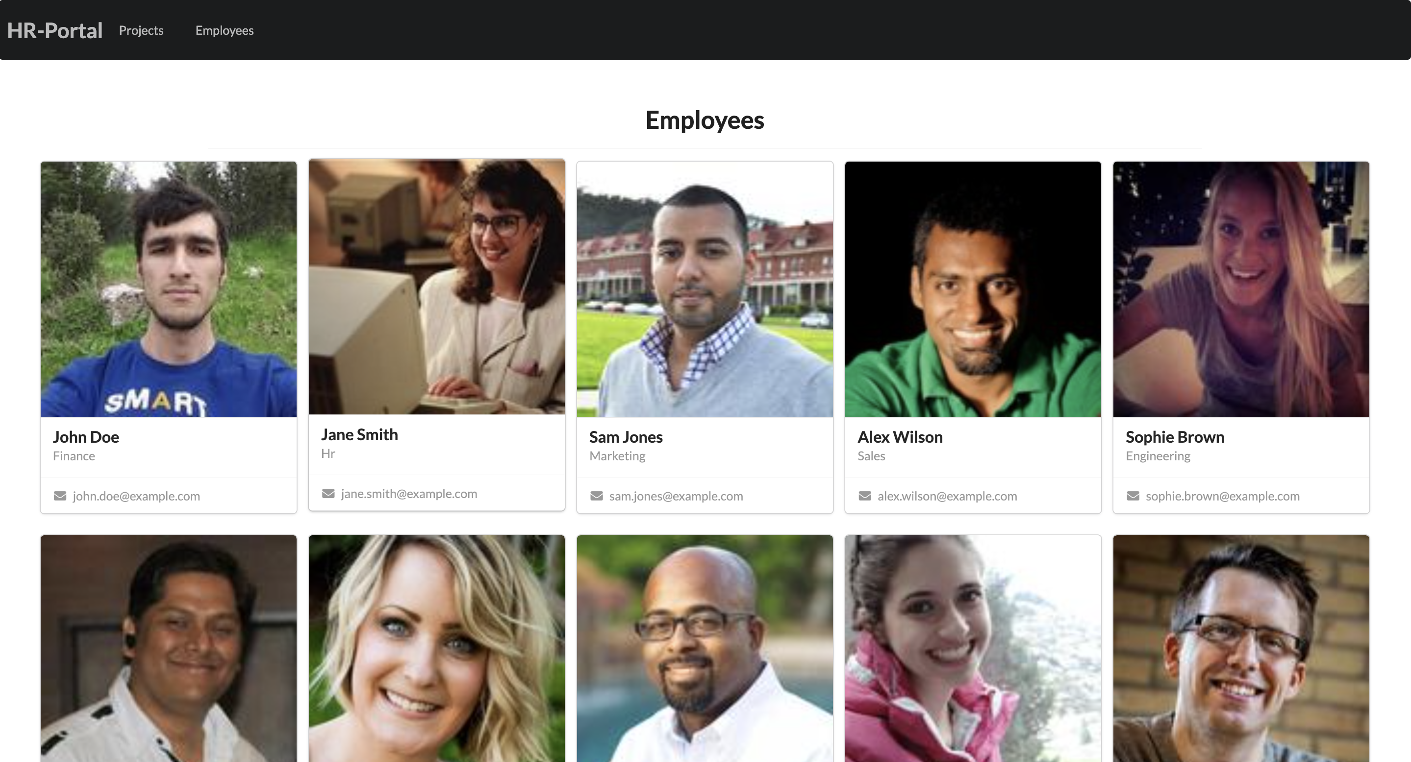 employees page